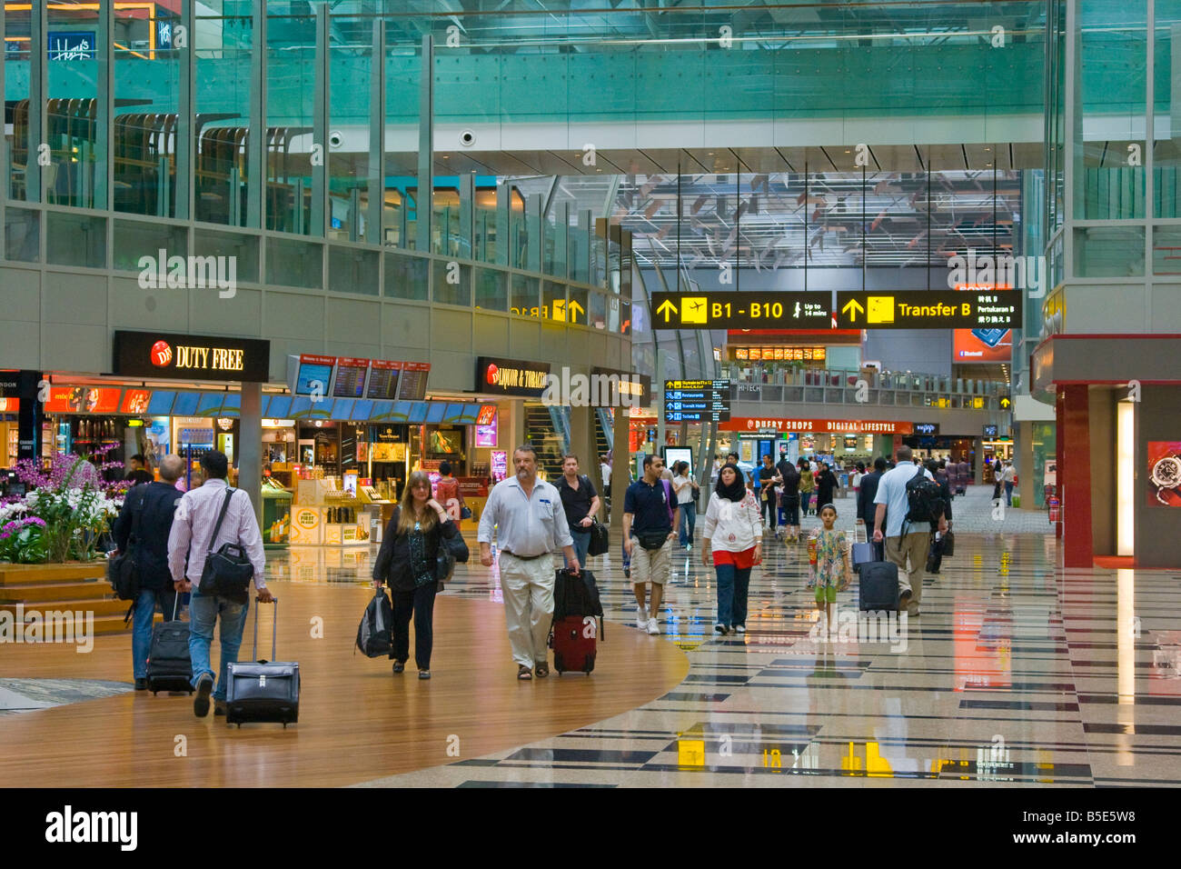 Terminal 3 of Changi International Airport in Singapore Stock Photo