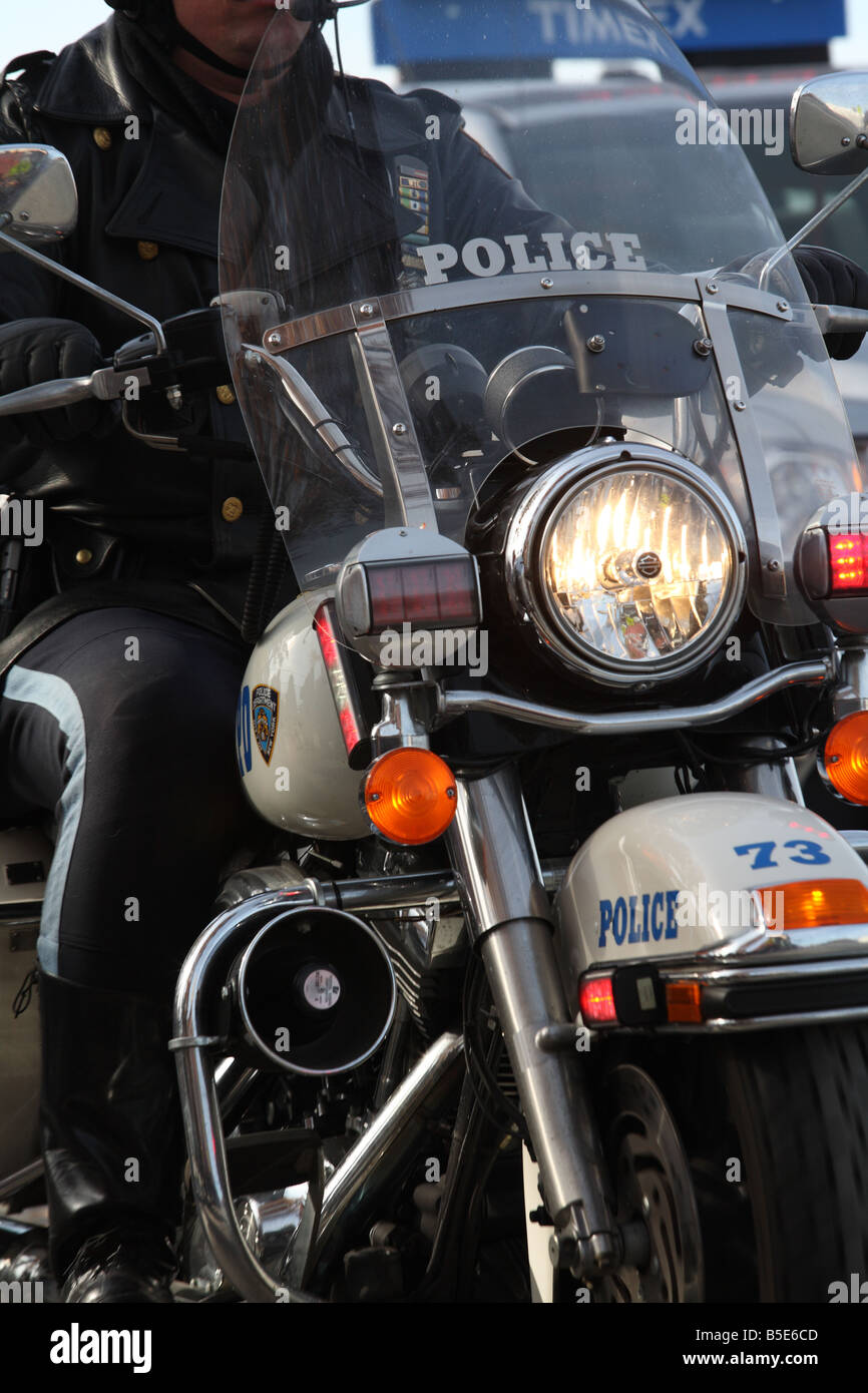 Police officer on a motorcycle at the New York Marathon, 2008, Mile 7 ...