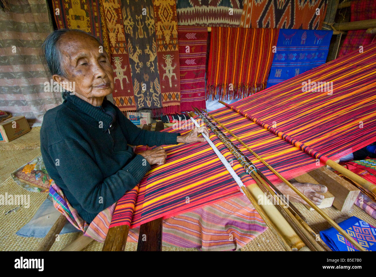 Ikat Weaving in Sadan Village in Tana Toraja on Sulawesi in Indonesia
