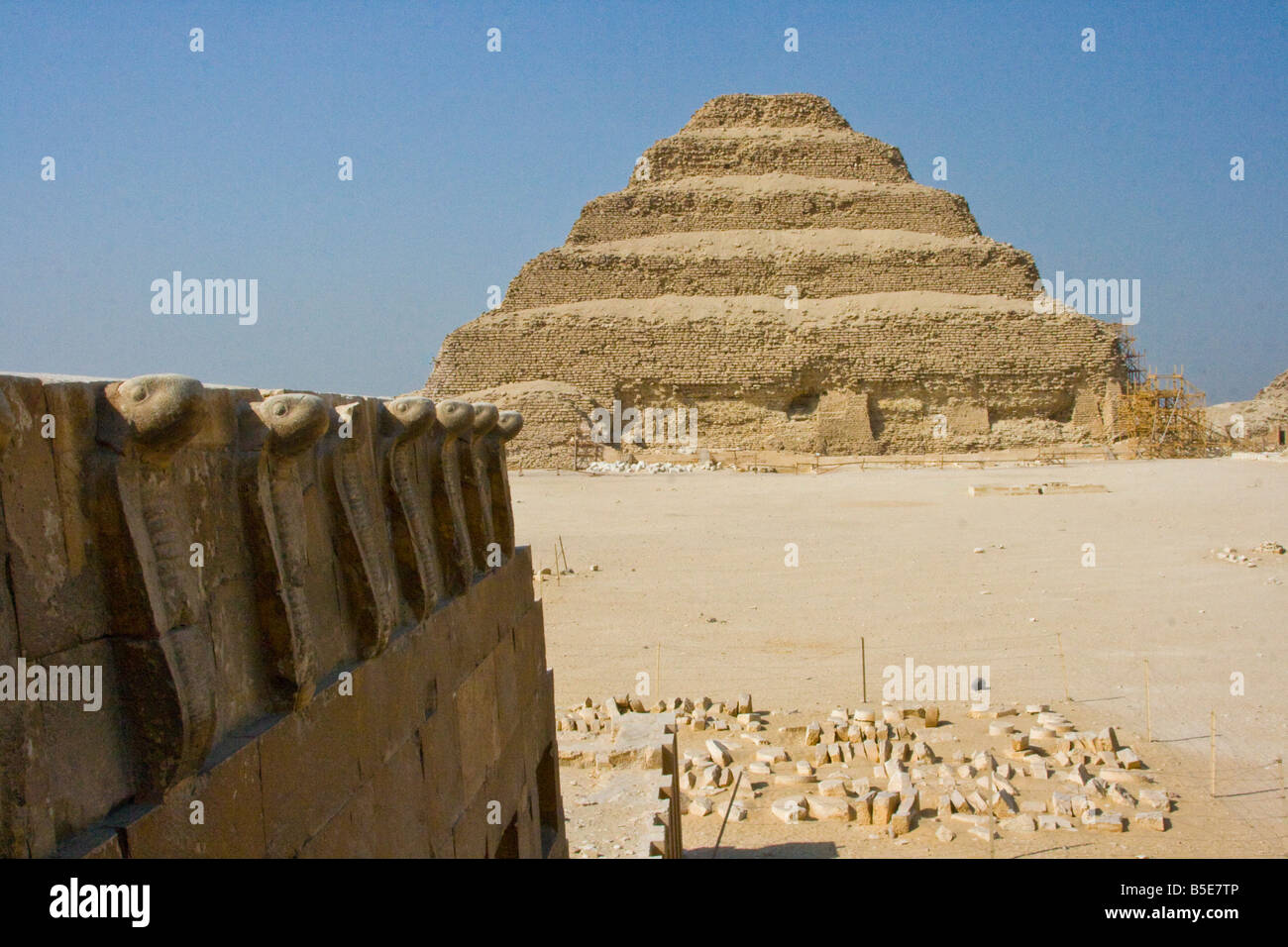 Step Pyramid of Djoser or Zoser at Saqqara Egypt Stock Photo