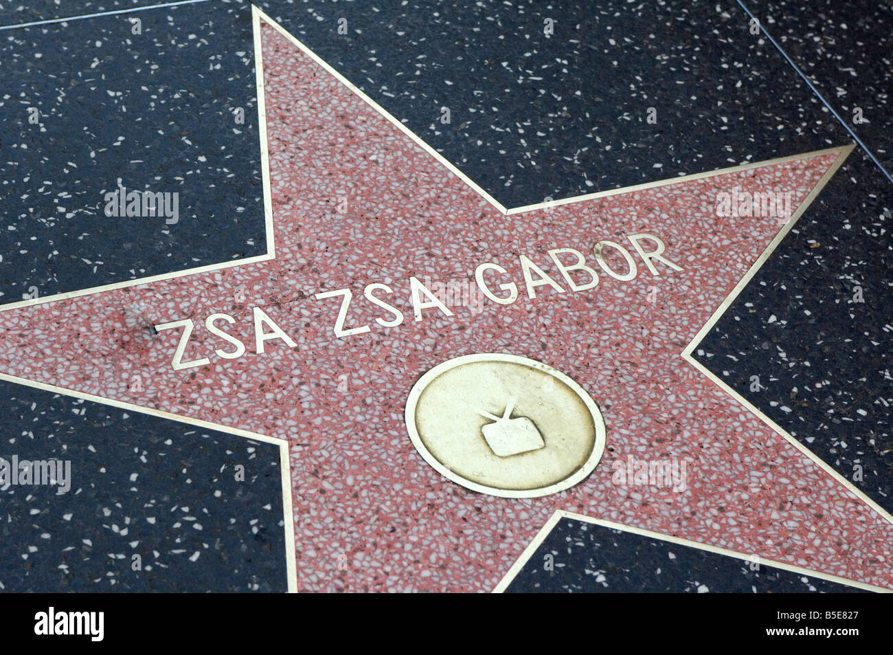 Hollywood Walk of Fame on Hollywood Boulevard. USA,California,Los Angeles. Zsa Zsa Gabor. Stock Photo