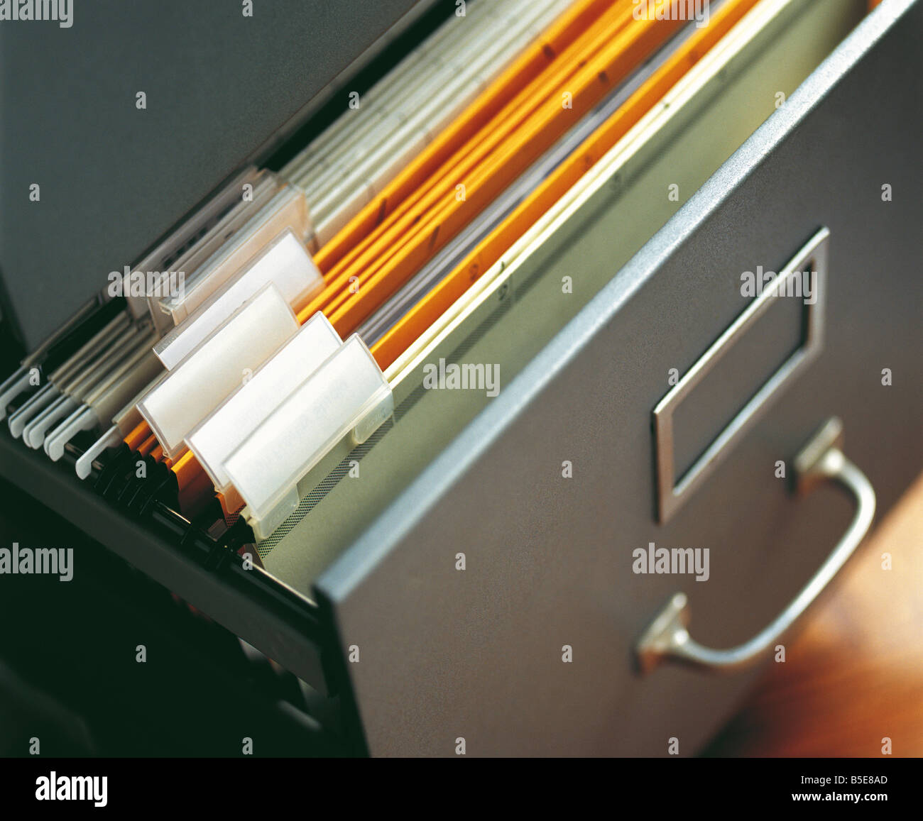 Hanging files in a drawer Stock Photo