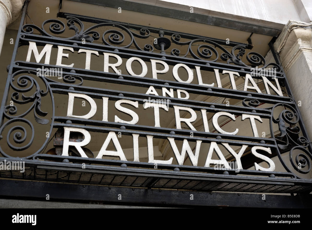 Victorian sign for Metropolitan and District Railways Stock Photo