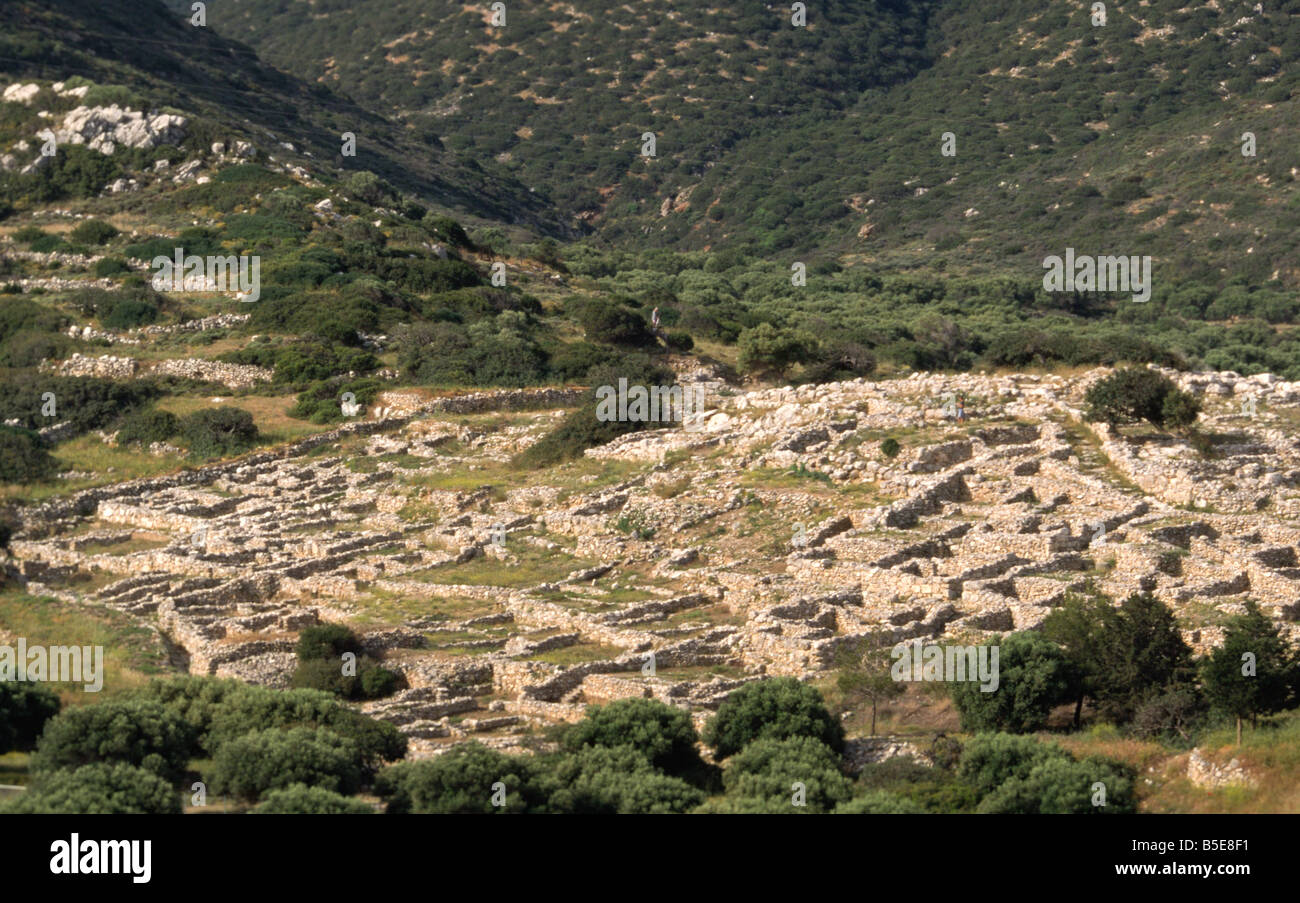 View at the archeological site Gournia Crete Greece Stock Photo