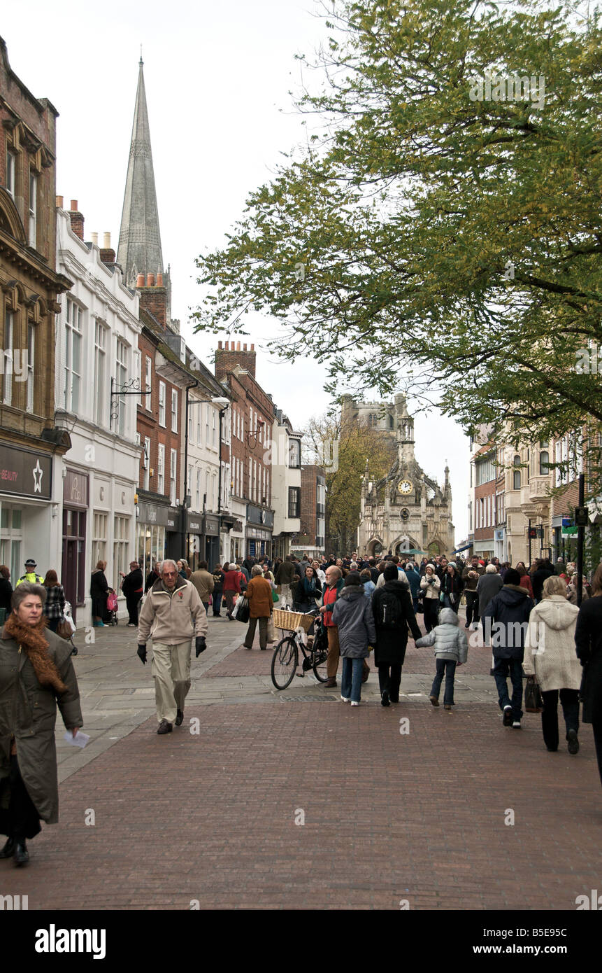 Chichester pedestrian precinct Sussex East Street Stock Photo