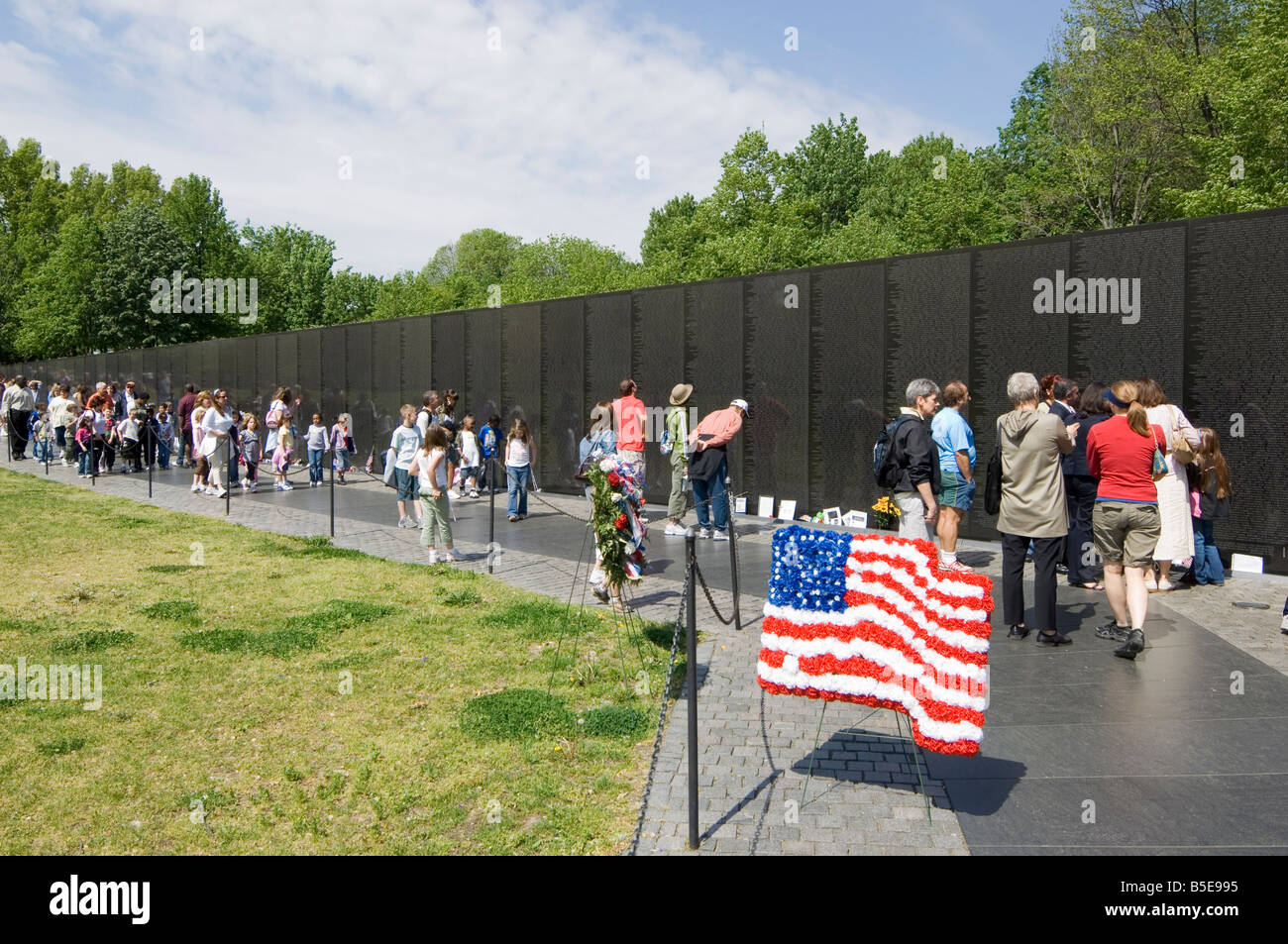 Vietnam Veterans Memorial Wall, Washington D.C. (District of Columbia), USA, North America Stock Photo