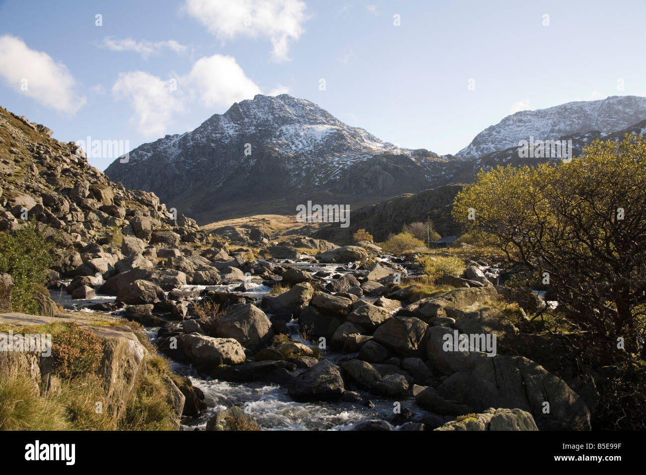 Ogwen Valley Conwy North Wales UK November Looking along Afon Ogwen