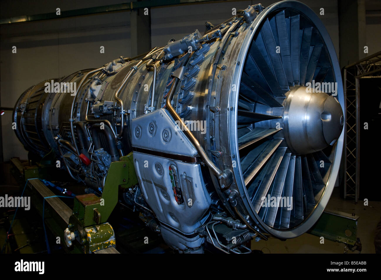 Unmounted Pratt and Whitney F 100 jet engine for Firefighter F16 A B The engine is build in USA and know as very reliable Stock Photo