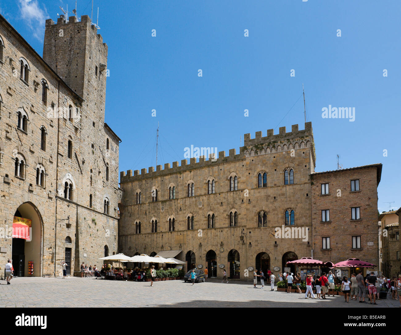 Piazza dei Priori with the Palazzo Pretorio and Tower of the Little Pig ...