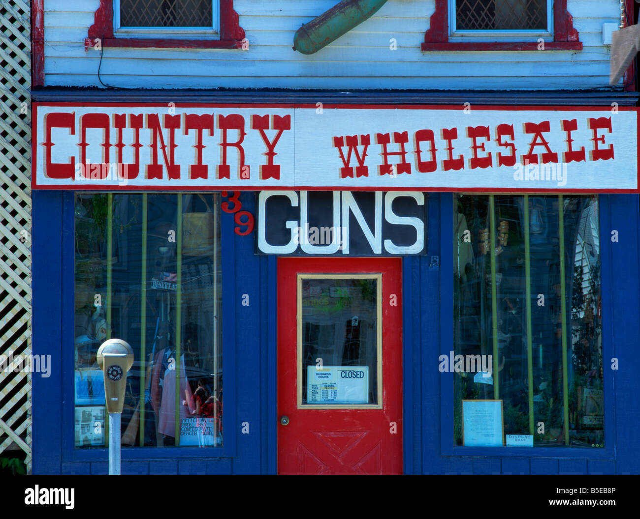 Gun shop facade Middleburg New York State United States of America
