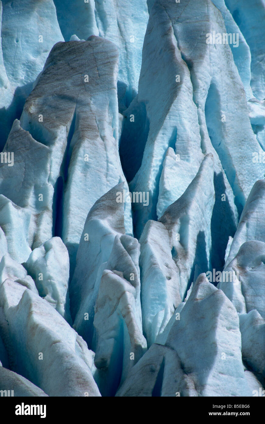 Crevasses Mendenhall Glacier Juneau Icefield Alaska United States of America North America Stock Photo
