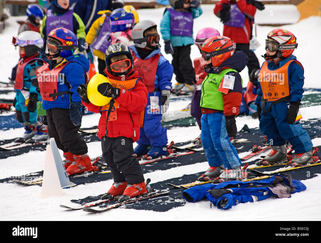 Children learning to ski at Lionshead Village, Vail Ski Resort, Rocky