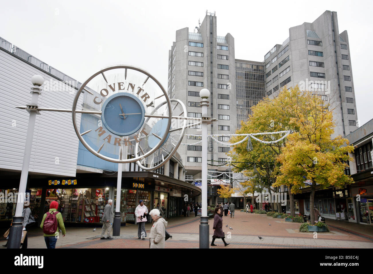 Coventry Market shopping precinct in Coventry, UK Stock Photo