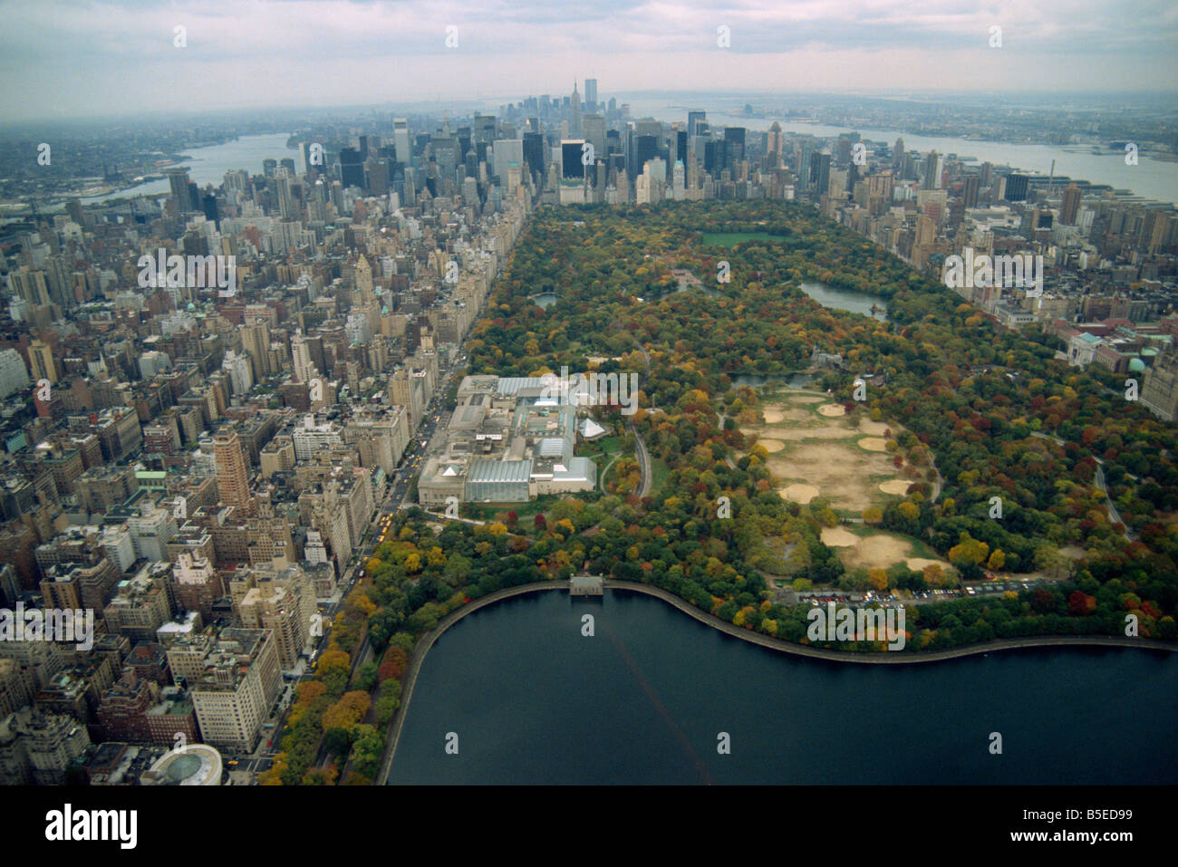 Aerial view over Central Park Manhattan New York City USA G Hellier ...