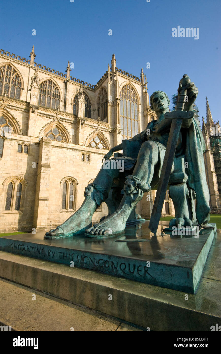 Constantine Statue outside York Minster Stock Photo Alamy