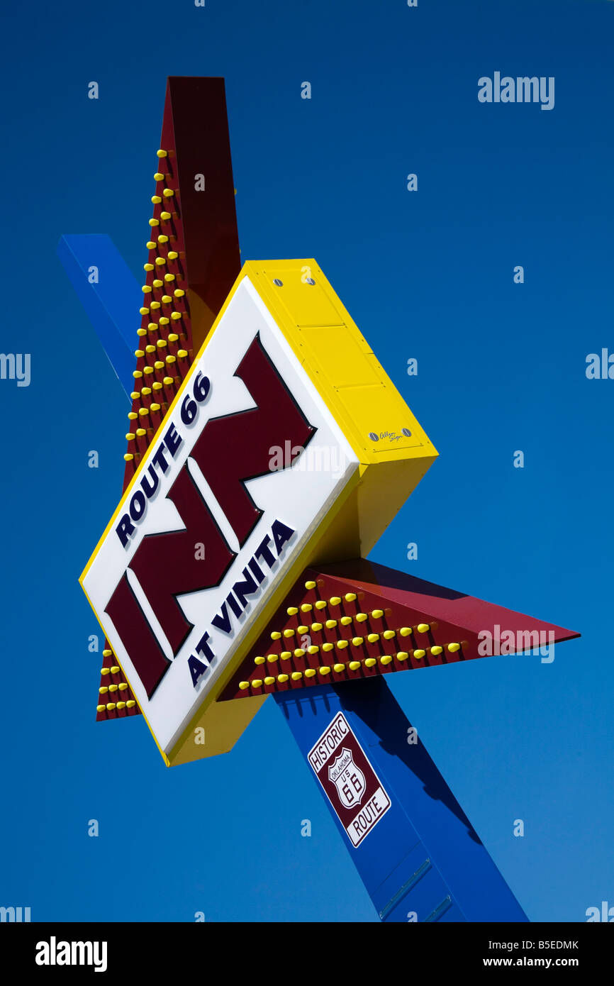 Motel Sign, Historic Route 66, Vinita City, Oklahoma, USA, North