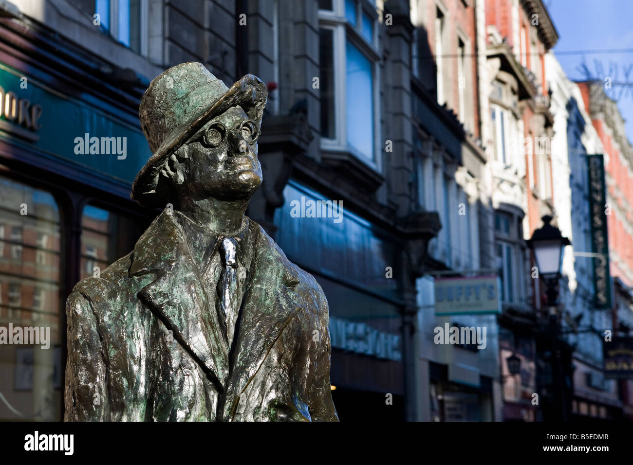 Statue of novelist James Joyce on Dublin's North Earl Street by ...