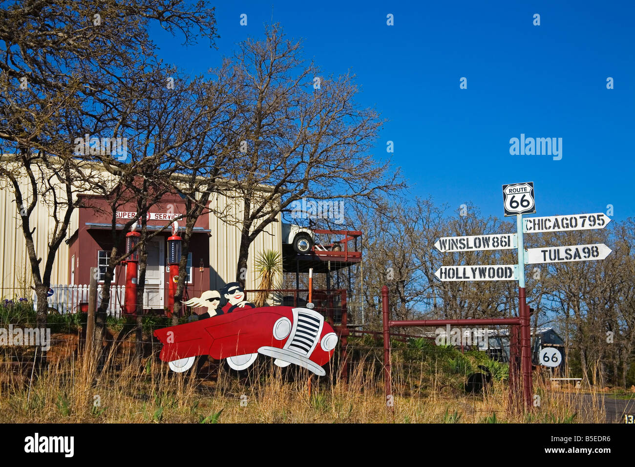 1920's Filling Station, Historic Route 66, Luther, Oklahoma, USA, North