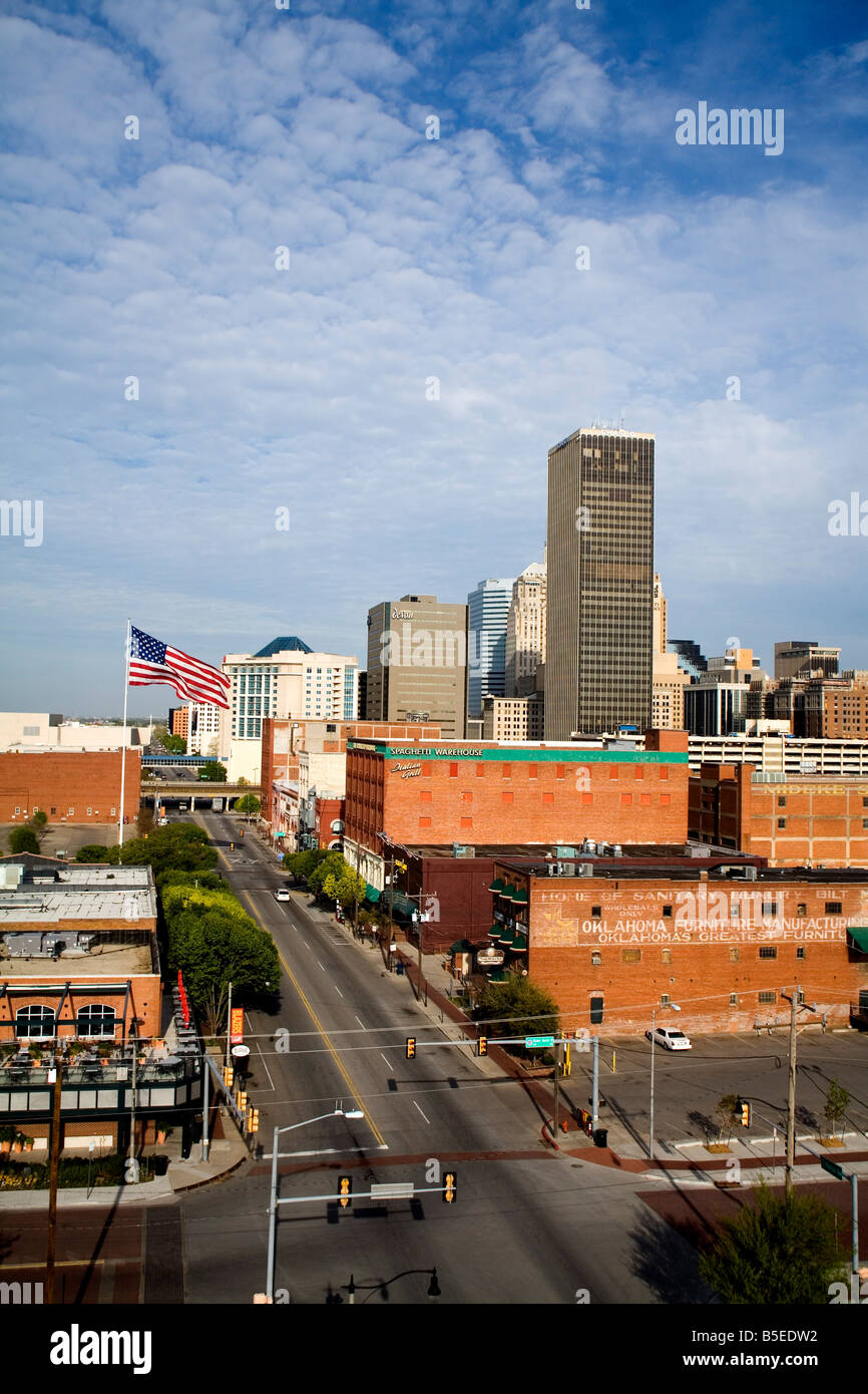 Oklahoma City viewed from Bricktown District, Oklahoma, USA, North