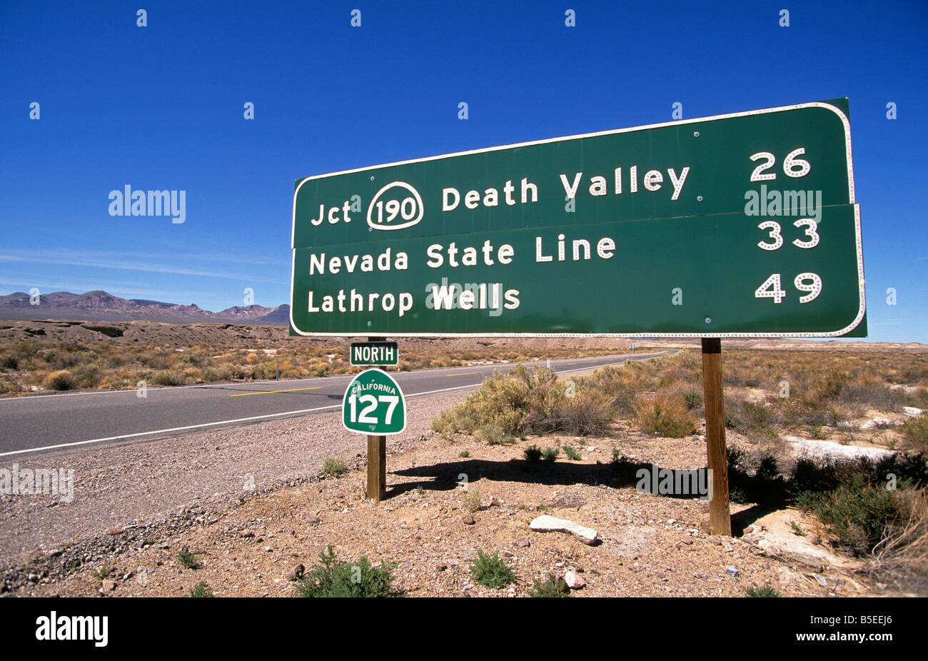 Death valley road sign hi-res stock photography and images - Alamy