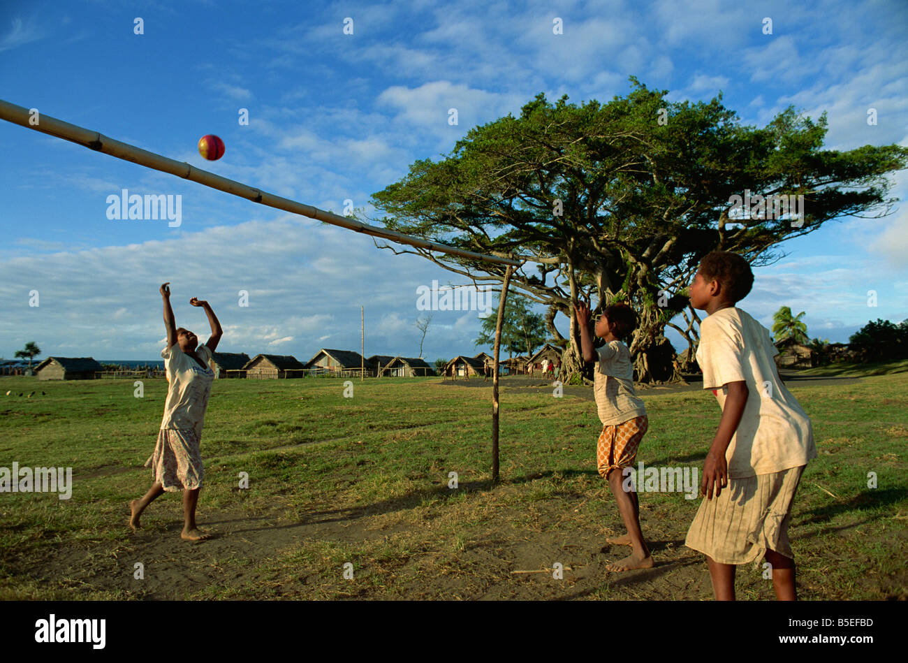 Kids playing, Frum village, Sulphur Bay, Tanna, Vanuatu, Pacific Islands, Pacific Stock Photo
