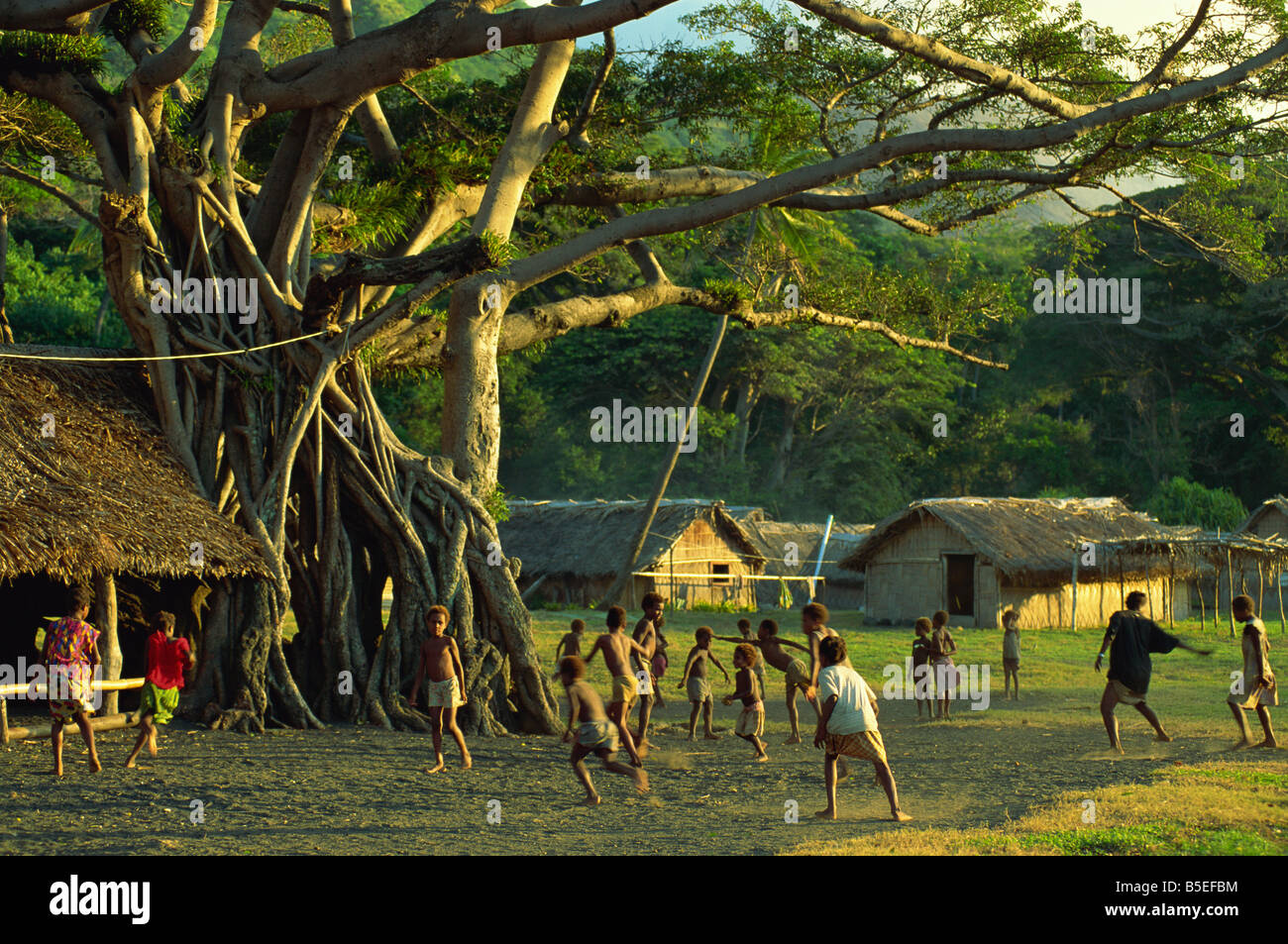 Game of tag, Frum village, Sulphur Bay, Tanna, Vanuatu, Pacific Islands, Pacific Stock Photo