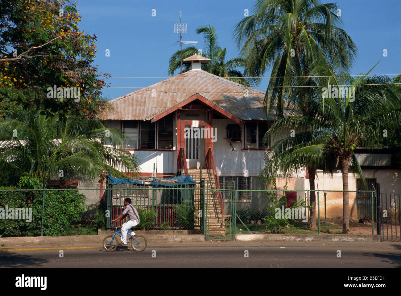 A typical house with corrugated roof at Lake Maracaibo Venezuela South America C Bowman Stock Photo