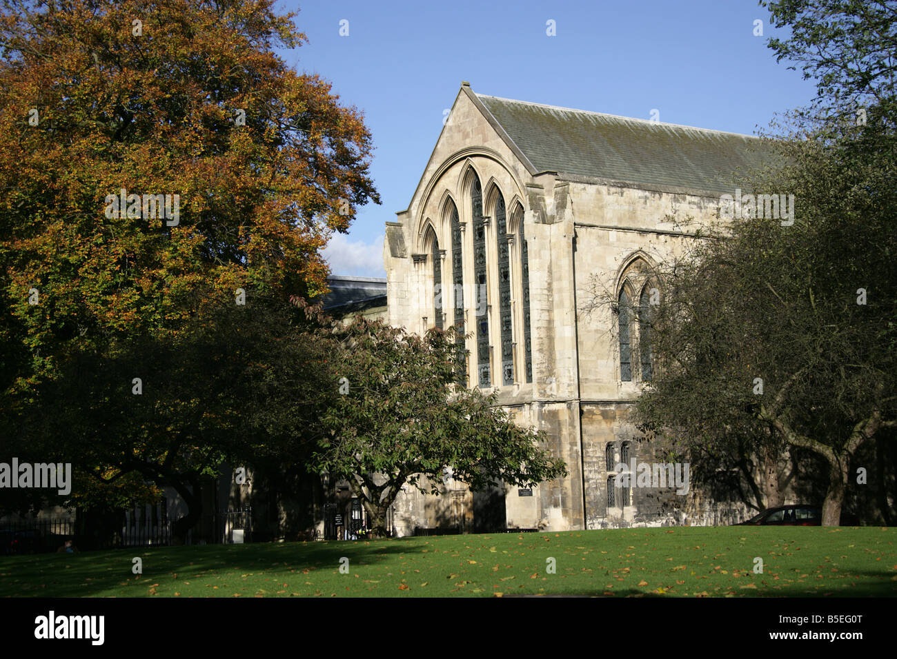 City of York, England. York Minster Library and Archives are housed in the former Archbishop’s Palace in Dean’s Park. Stock Photo
