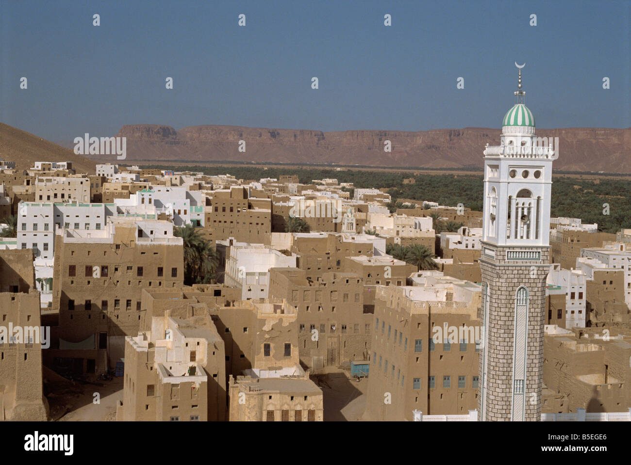 View from the roof of the Sultan's palace, Seiyun, Wadi Hadramaut, Yemen, Middle East Stock Photo