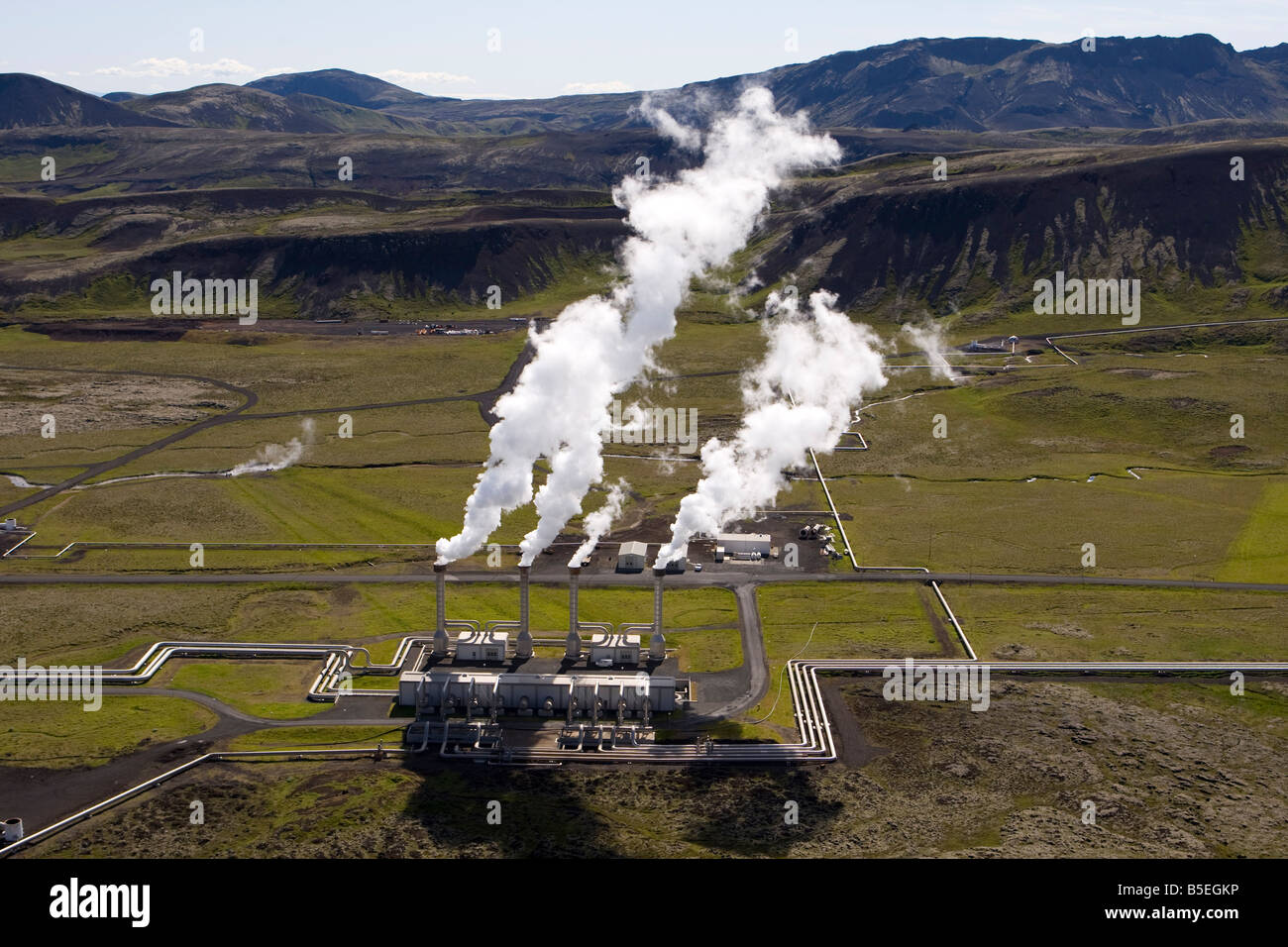 The Hydro power station at Nesjavellir Iceland Nesjavallarvirkjun Stock Photo