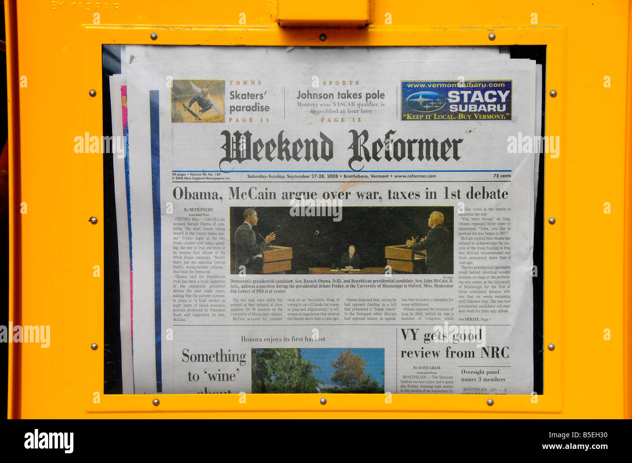 Local newspaper vending machine, Vermont, USA Stock Photo Alamy
