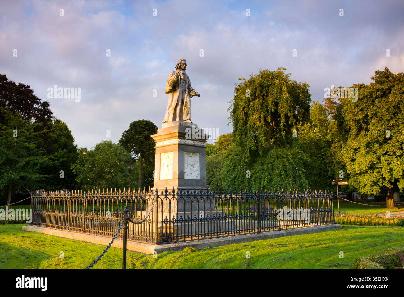 Statue of Isaac Wattson in Watts Park Southampton City Centre Hampshire