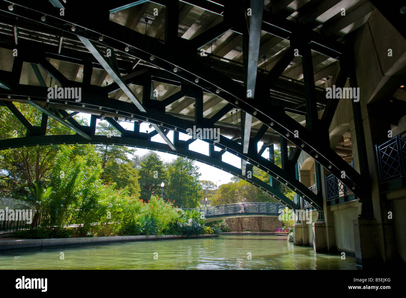 Floating under a bridge, River Walk, San Antonio River, San Antonio