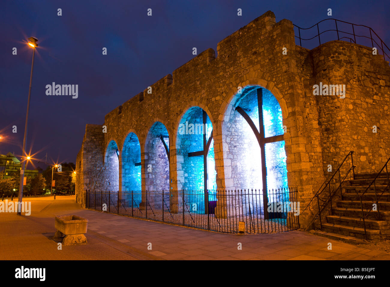 Part of the Medieval walls of the old town of Southampton known as The Arcades Southampton Hampshire England Stock Photo