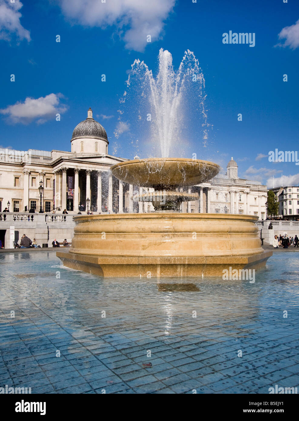 Trafalgar Square Fountain Stock Photo
