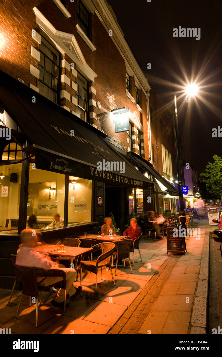 Cafes and restaurants along Oxford Street in Southampton Hampshire England Stock Photo