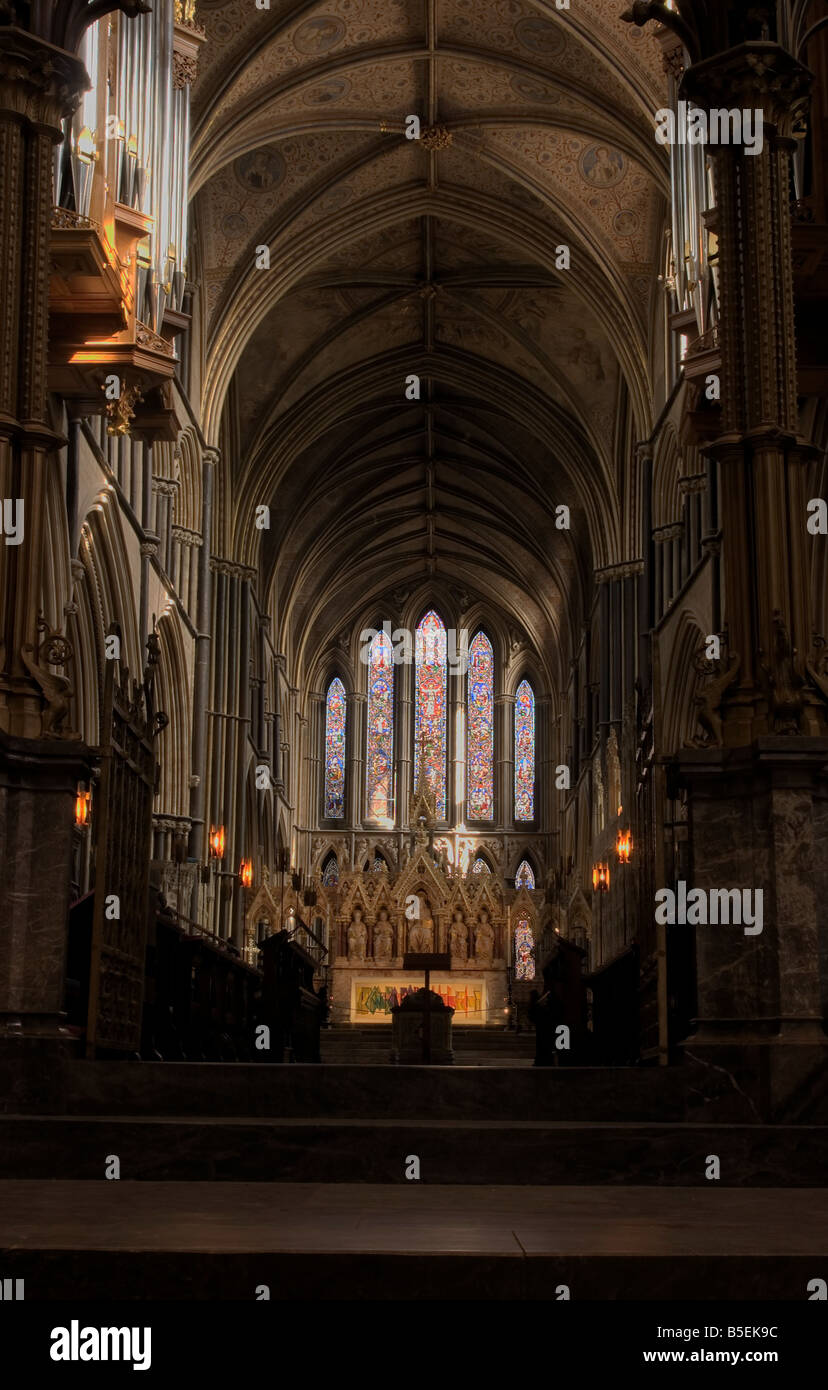 An HDR image of the interior of Worcester cathedral Stock Photo
