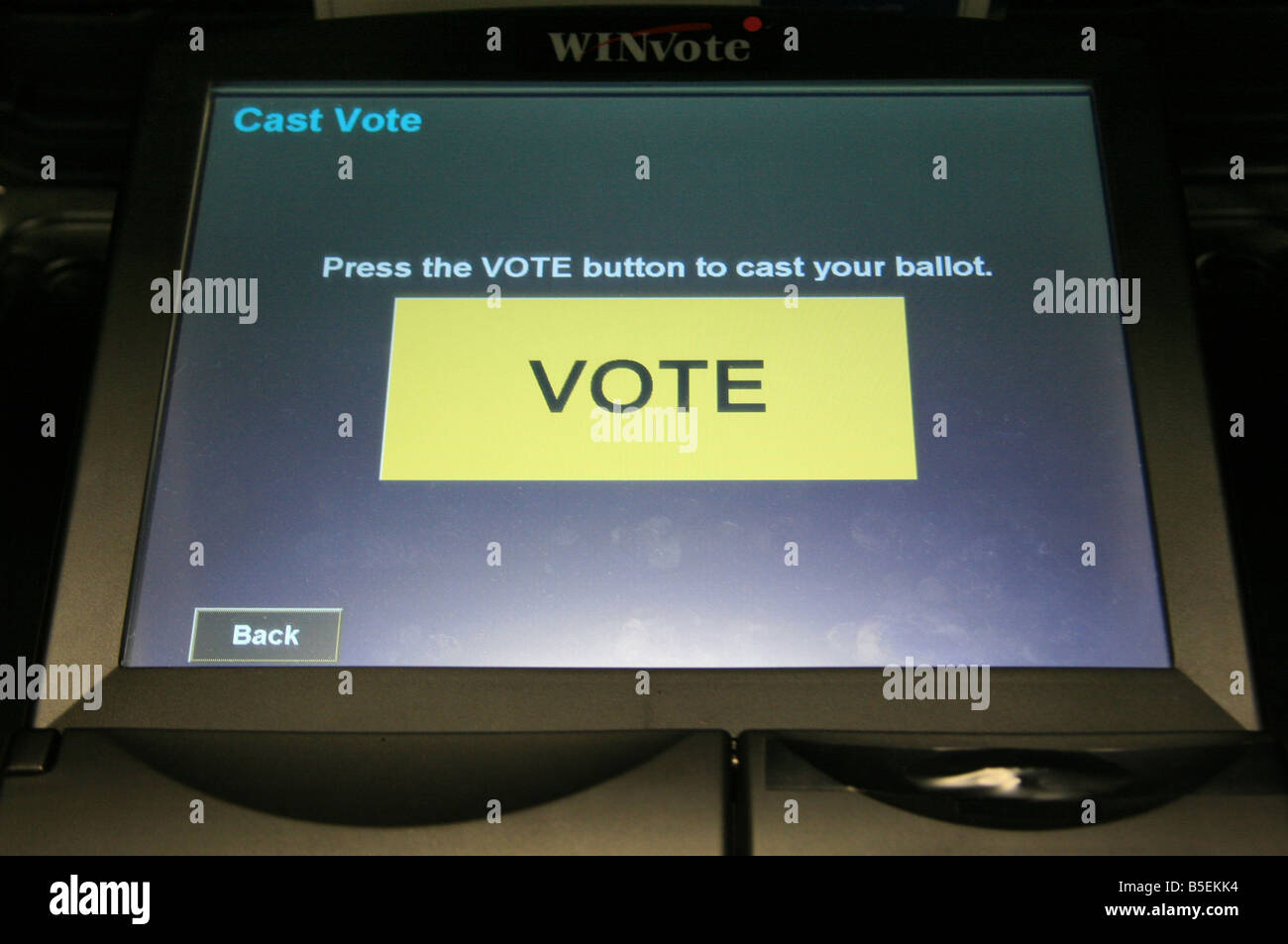 USA 2008 Presidential Electronic Voting Machine in Arlington, Virginia, USA Stock Photo