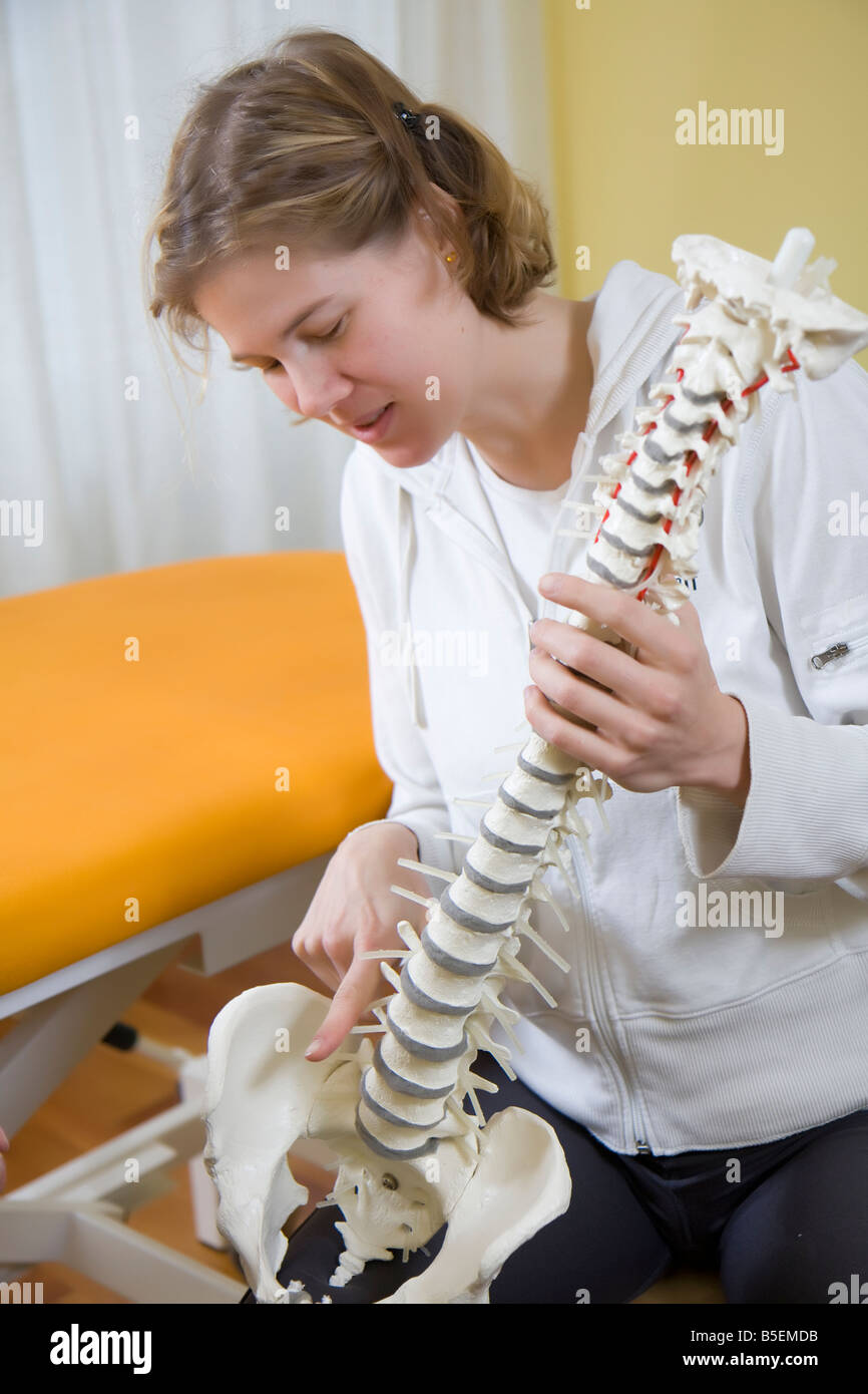 physio therapist explains construction of spinal column Stock Photo Alamy