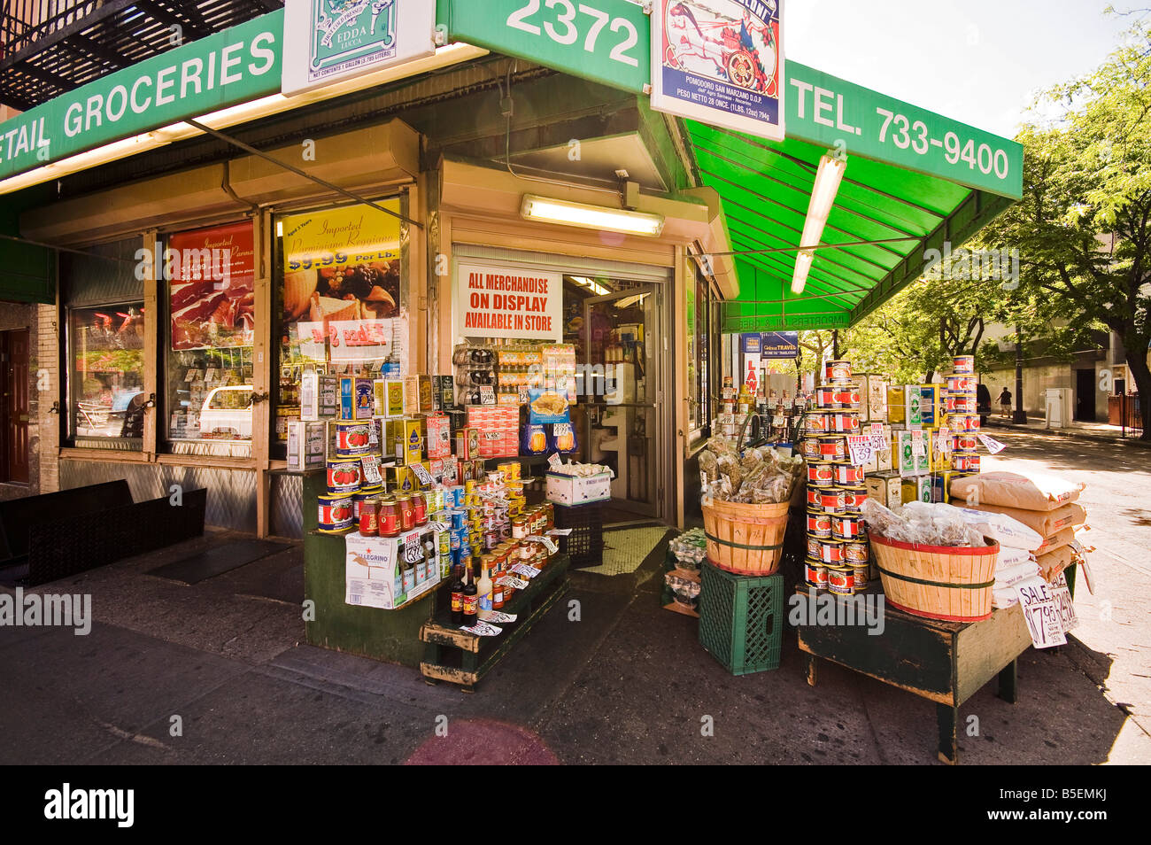 Food store on Arthur Avenue Little Italy The Bronx New York USA Stock