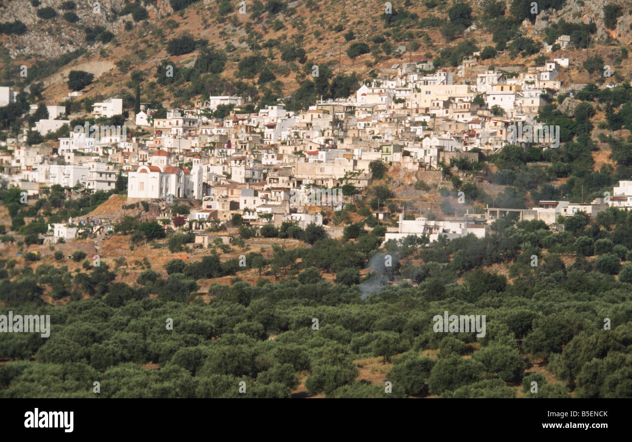 View at Kritsa province Lasihti Crete Greece Stock Photo