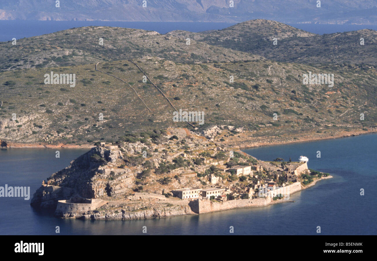 View at Spinalonga Crete Greece Stock Photo