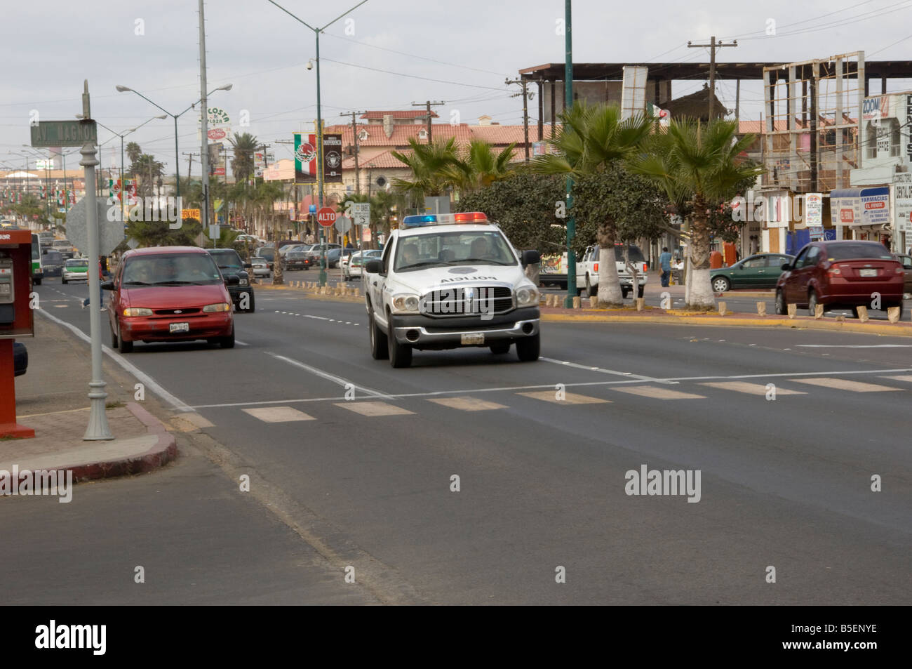 Police Truck in Rosarito Beach Mexico Stock Photo Alamy