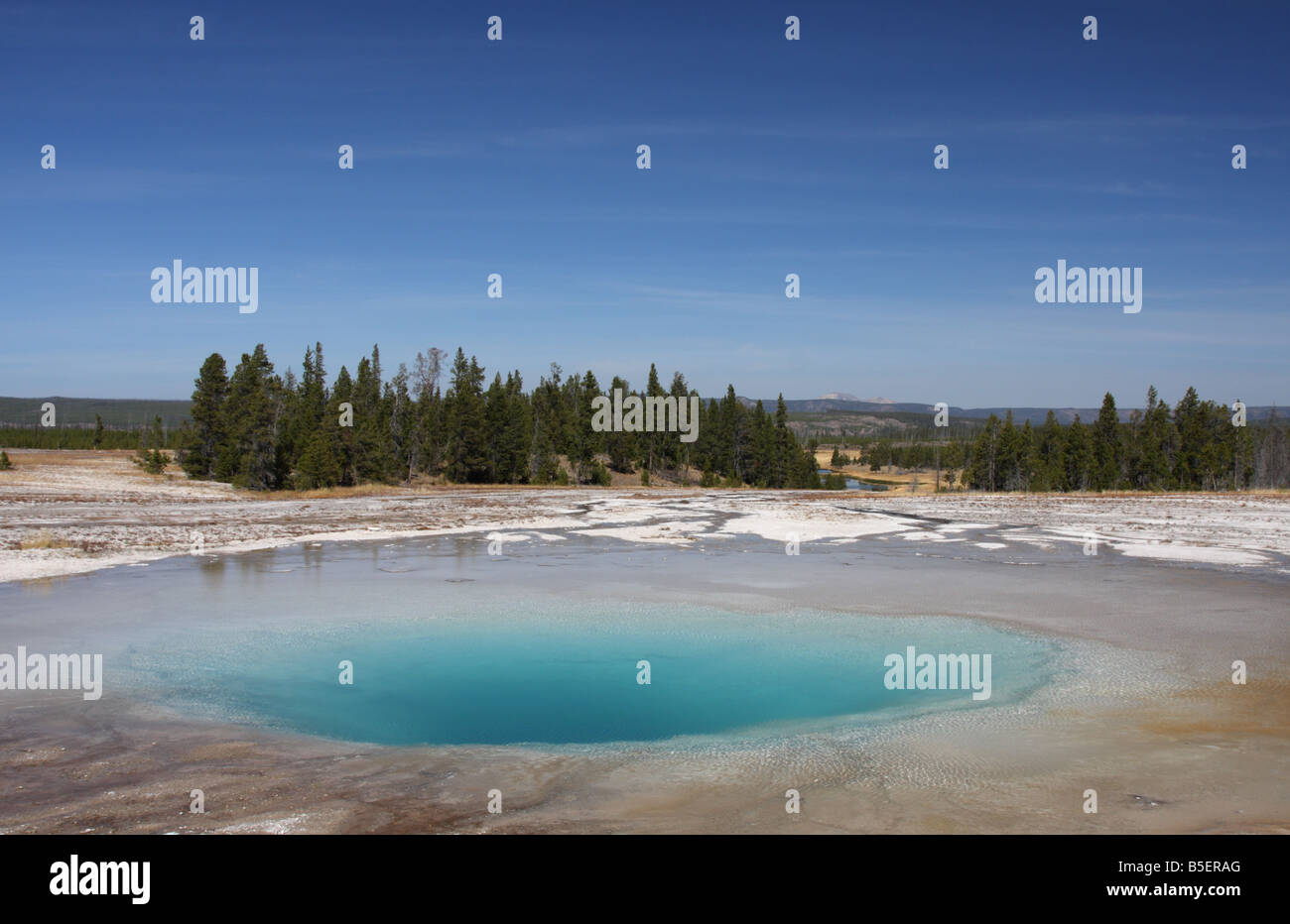 Opal Pool, Midway Geyser Basin, Yellowstone National Park Stock Photo