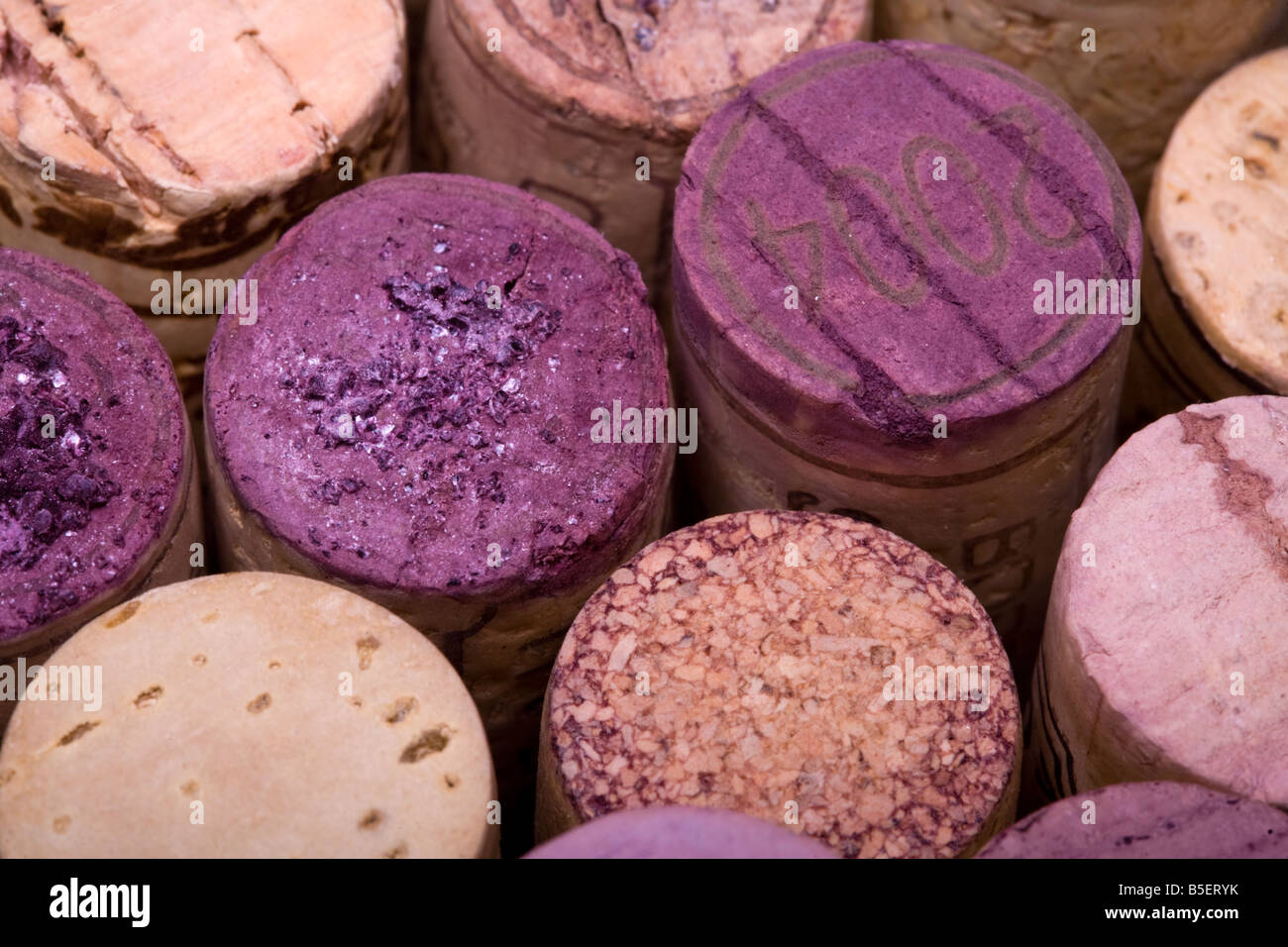 Corks on end Stock Photo