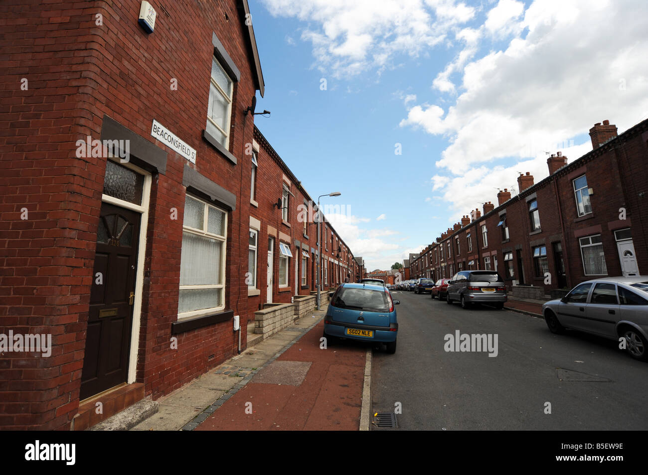 Terraced housing streets of Lower Deane Stock Photo