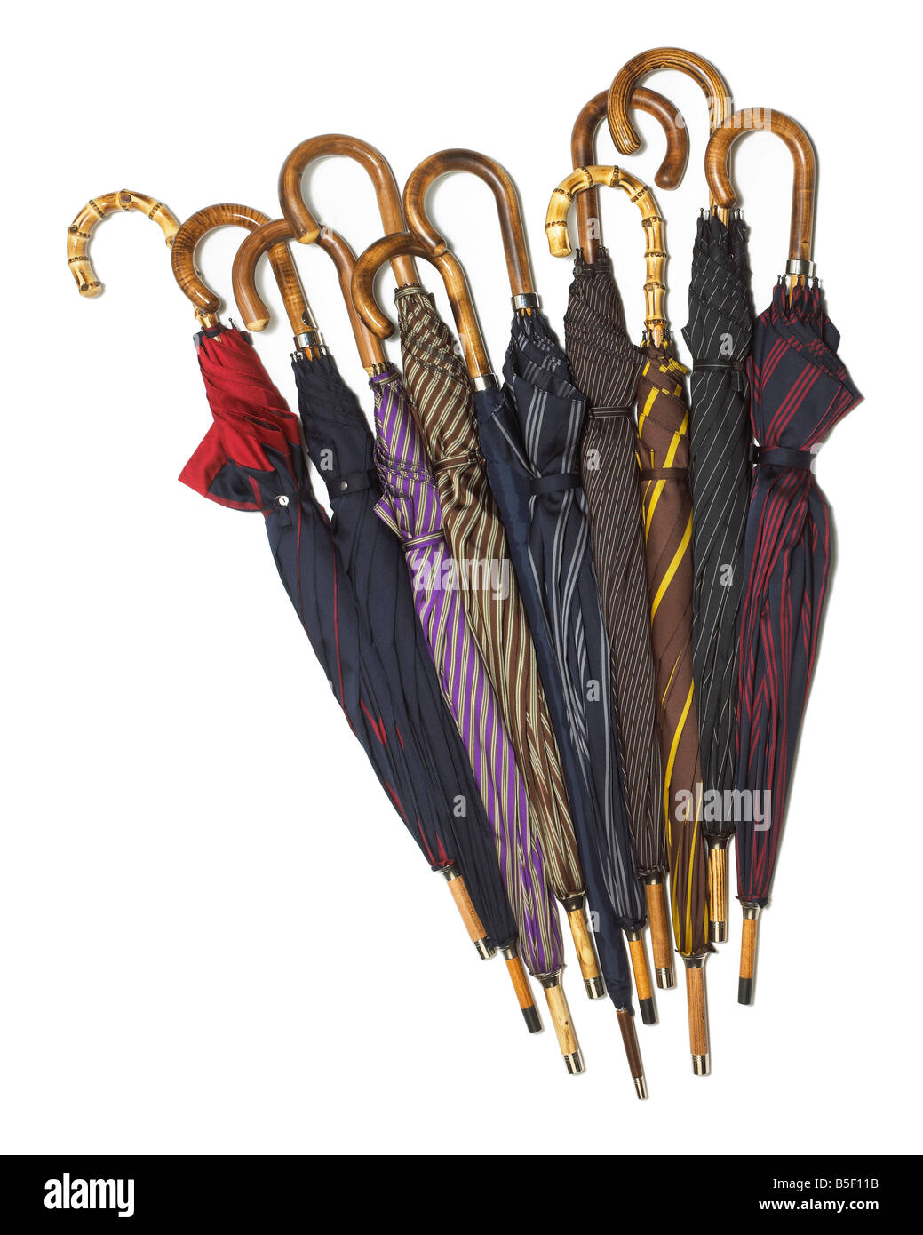 Ten umbrellas Stock Photo