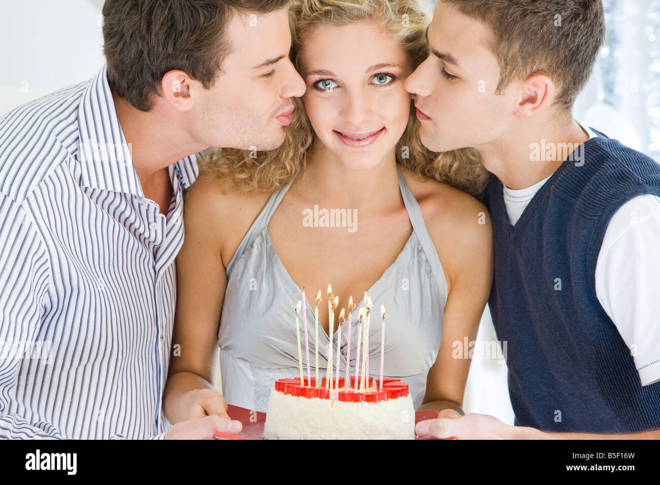 friends celebrating birthday Stock Photo