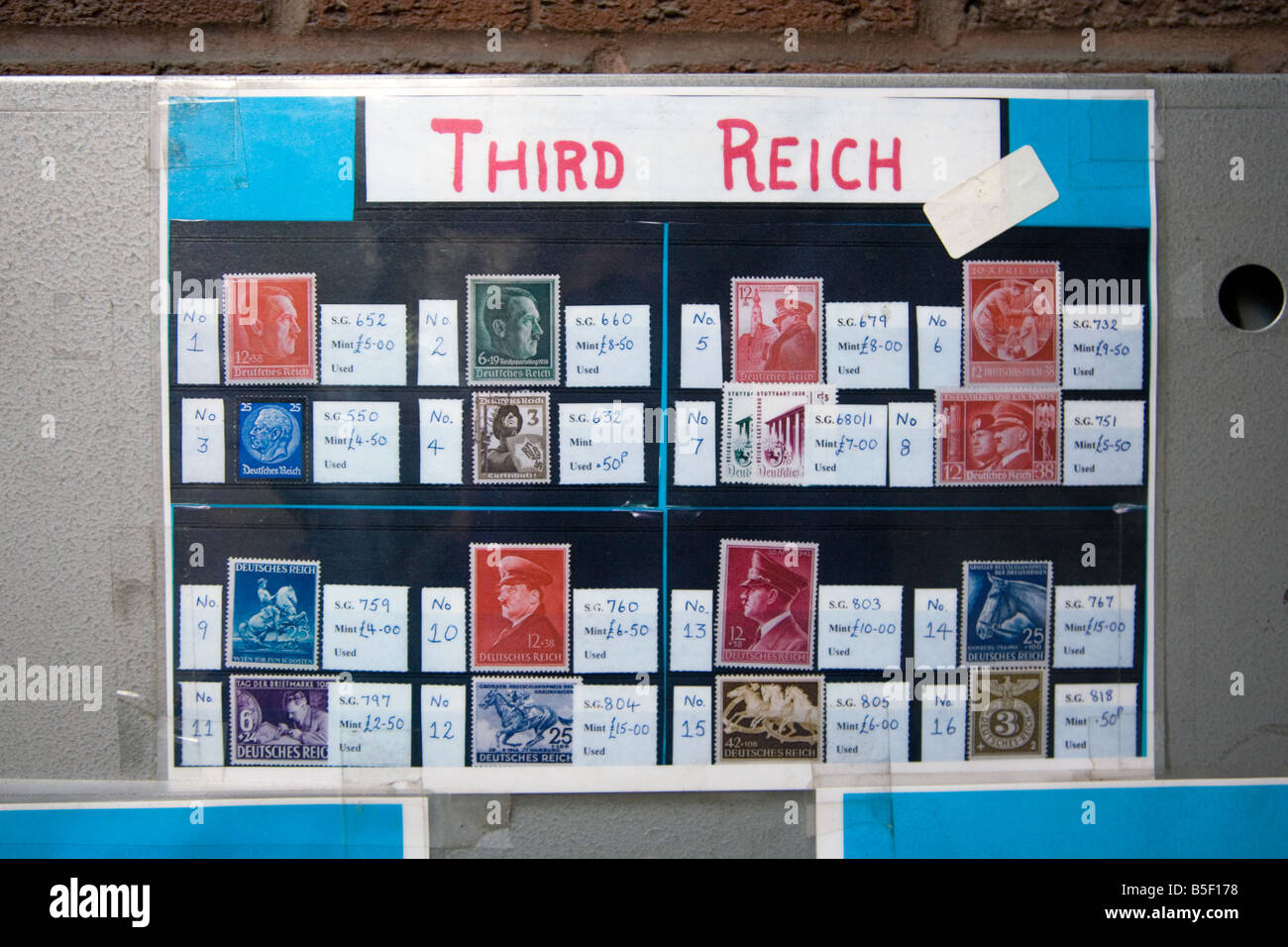 Nazi stamps being sold Stock Photo