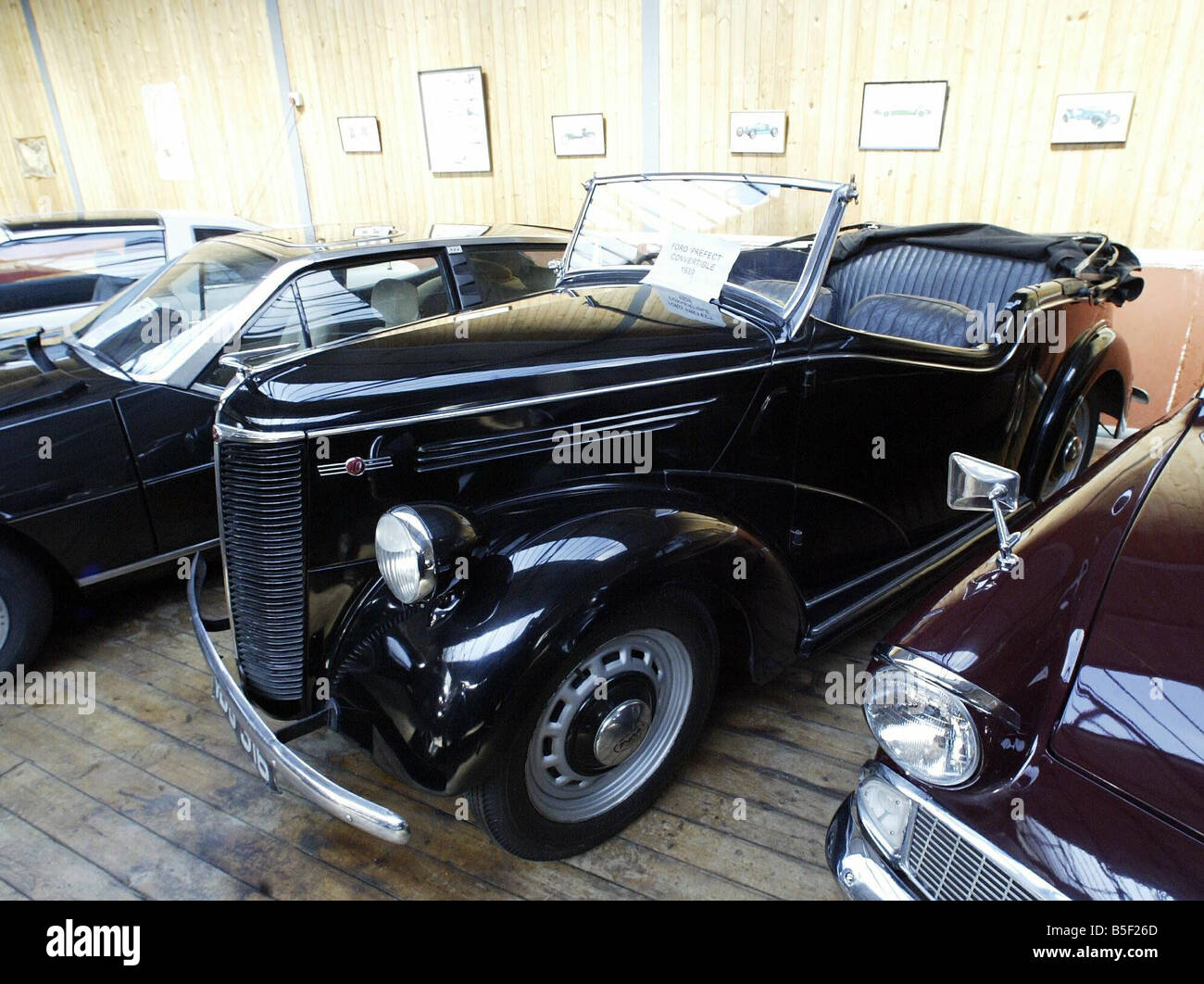 A very rare 1939 Ford Prefect convertible as there were very few made on show at the Newburn Hall Motor Museum 11 05 05 Stock Photo